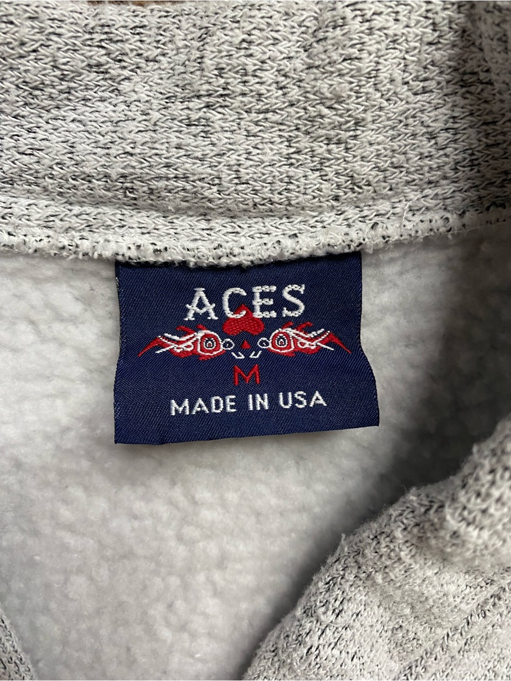 Vintage 90s ACES fleece cardigan sweatshirt embroidered hearts cottage granny M - Picture 8 of 12